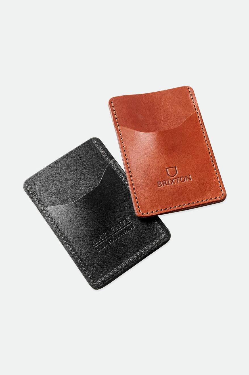 Accesorios Brixton Artifact Cuero Card Holder Wallet Unisex Negros | RQXALC043