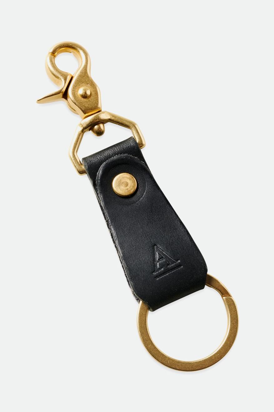 Accesorios Brixton Artifact Cuero Key Clip Unisex Negros | RLZKDG569