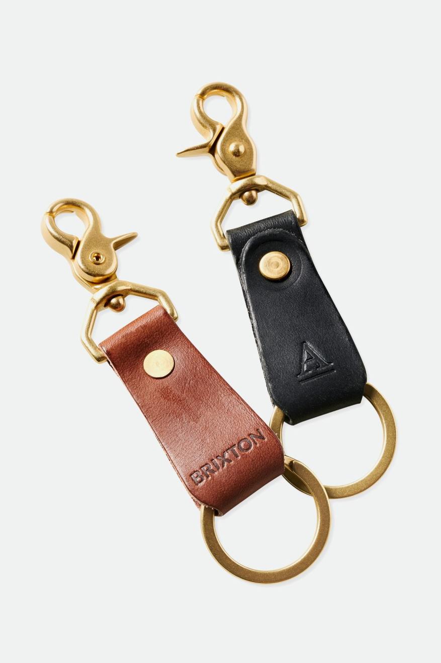 Accesorios Brixton Artifact Cuero Key Clip Unisex Negros | RLZKDG569