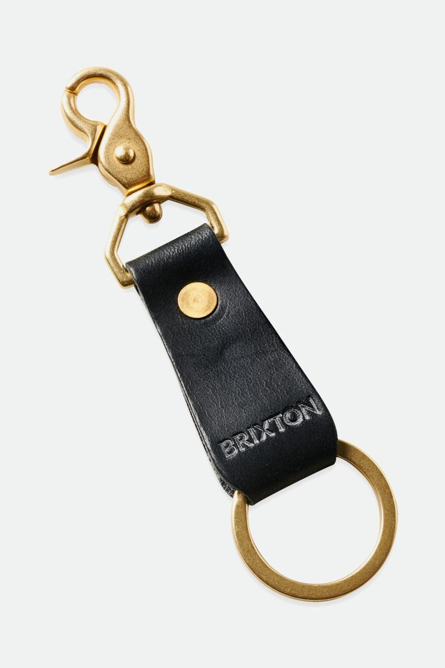 Accesorios Brixton Artifact Cuero Key Clip Unisex Negros | RLZKDG569