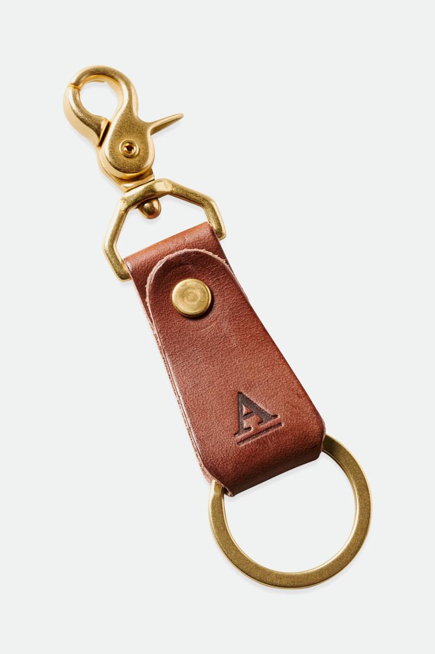 Accesorios Brixton Artifact Cuero Key Clip Unisex Marrom | ULROWT619