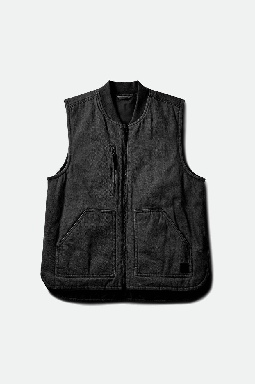 Chaquetas Brixton Abraham Reversible Vest Hombre Negros | FILMXG038