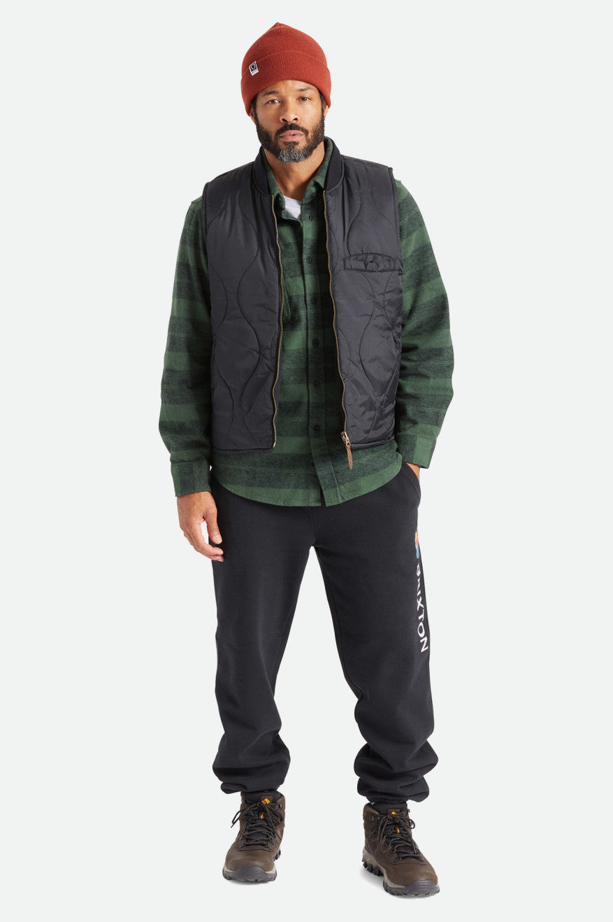 Chaquetas Brixton Abraham Reversible Vest Hombre Negros | FILMXG038