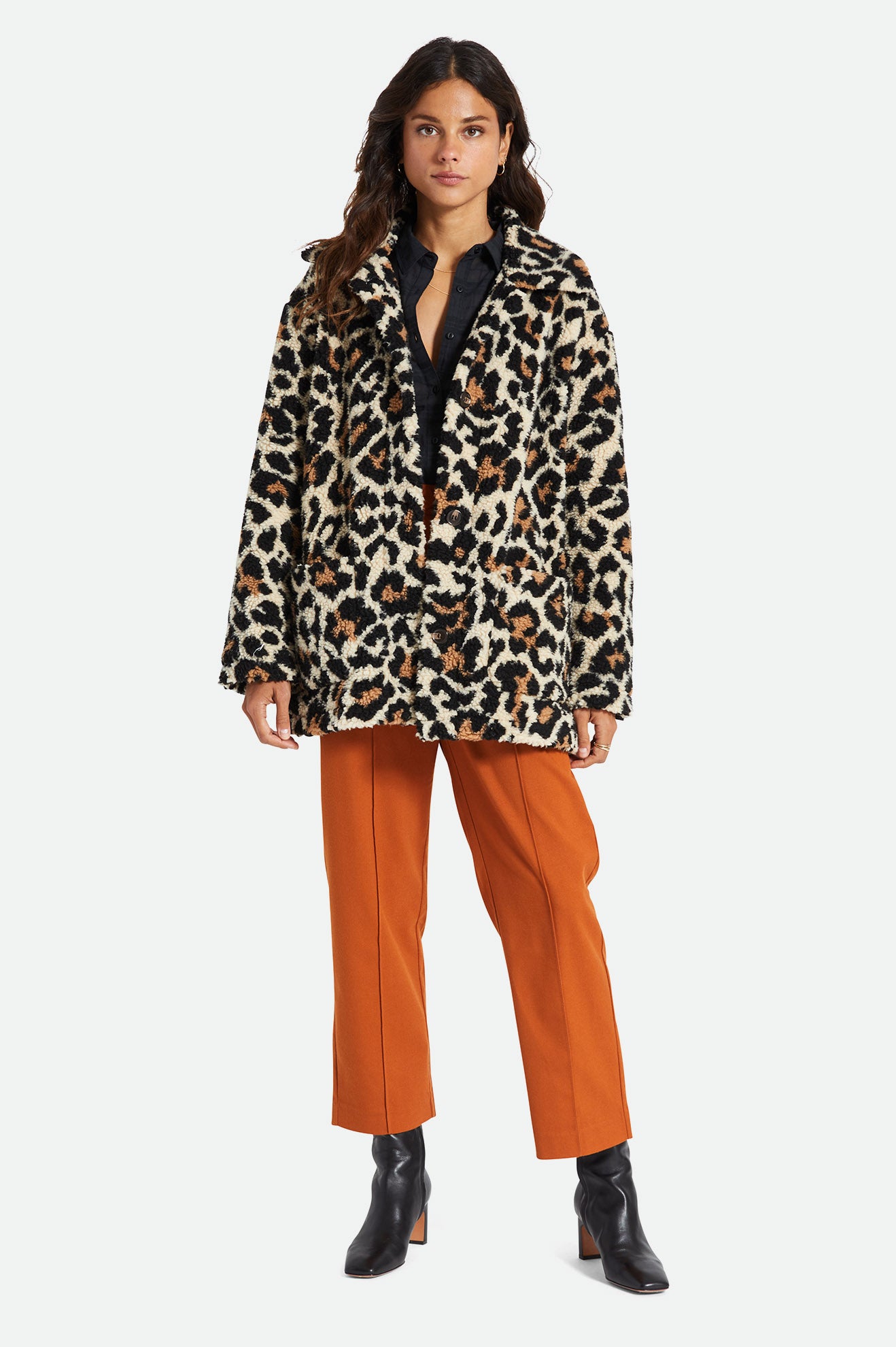 Chaquetas Brixton Bern Mujer Leopardo | KQOTNU178