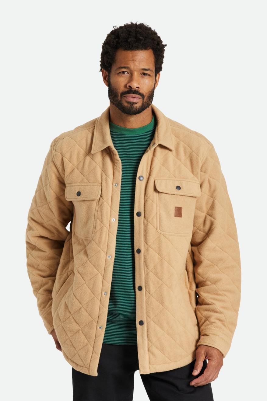 Chaquetas Brixton Cass Acolchado Fleece Hombre Beige | GNPCMK574