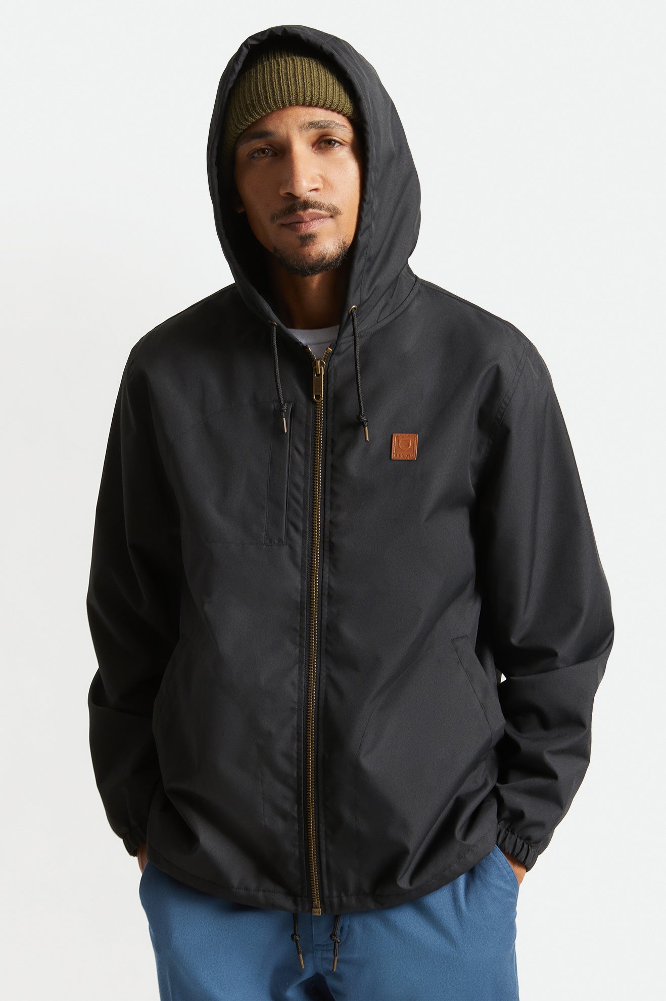 Chaquetas Brixton Claxton Beta Zip Hombre Negros | VQNRTJ564