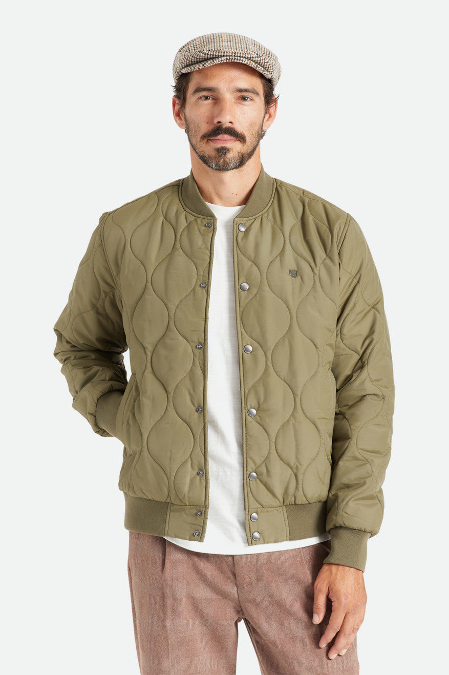 Chaquetas Brixton Dillinger Acolchado Bomber Hombre Verde Oliva | FODGZC218