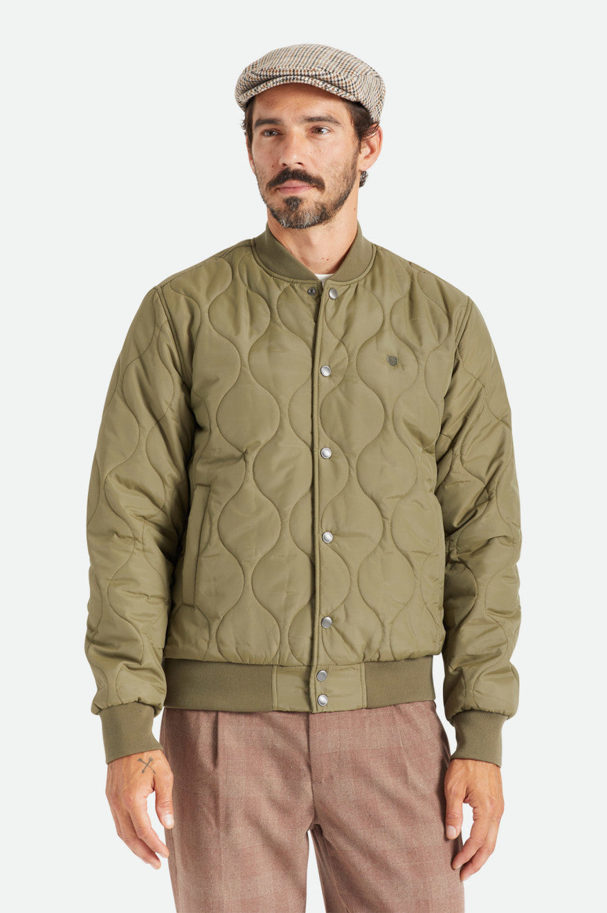 Chaquetas Brixton Dillinger Acolchado Bomber Hombre Verde Oliva | FODGZC218