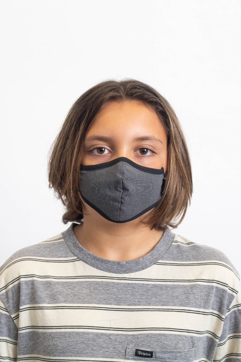 Mascarilla Brixton Youth Antimicrobial Unisex Negros | DAXSTL316