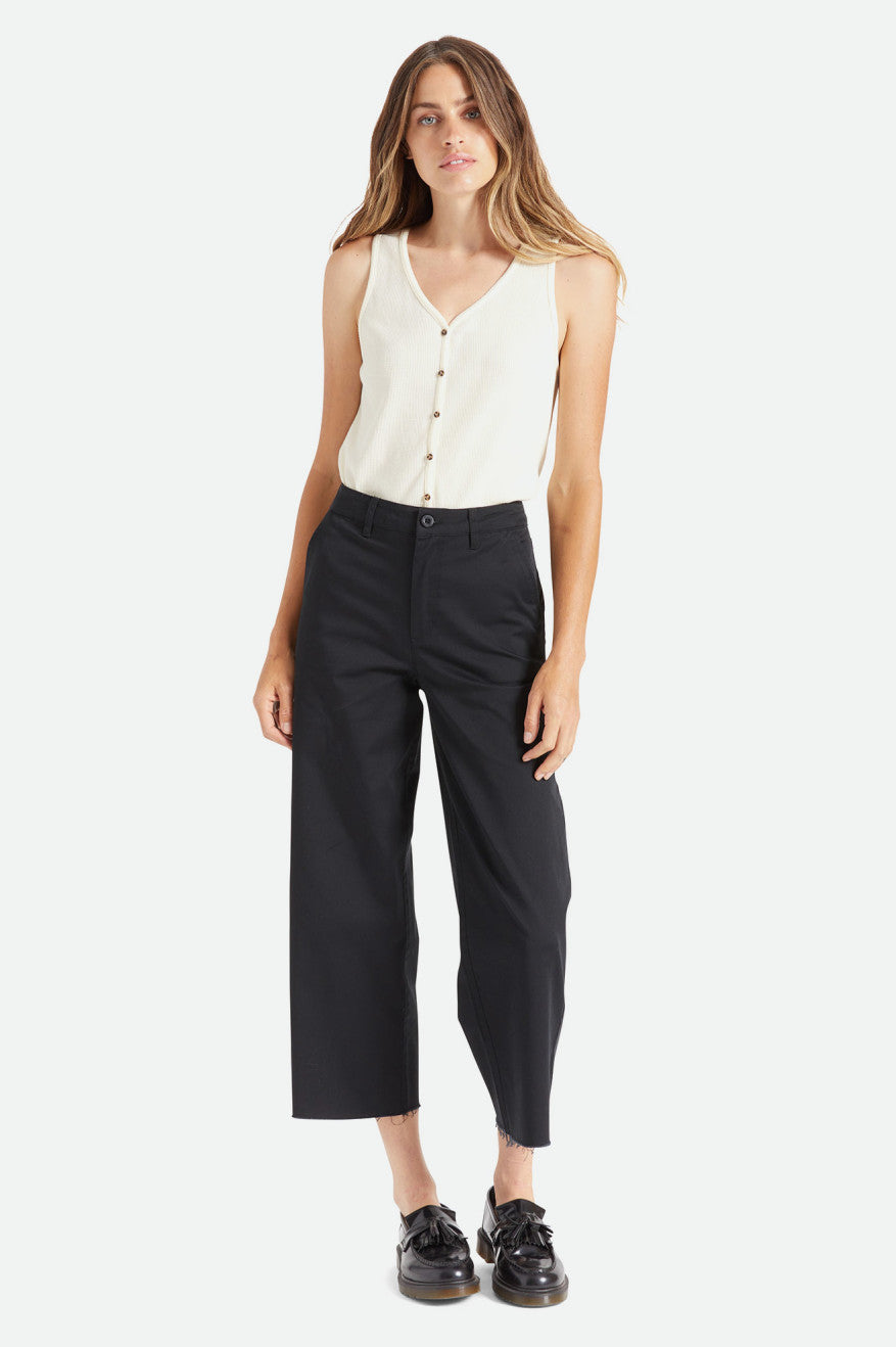 Pantalones Brixton Victory Anchos Leg Mujer Negros | TPKUZS830