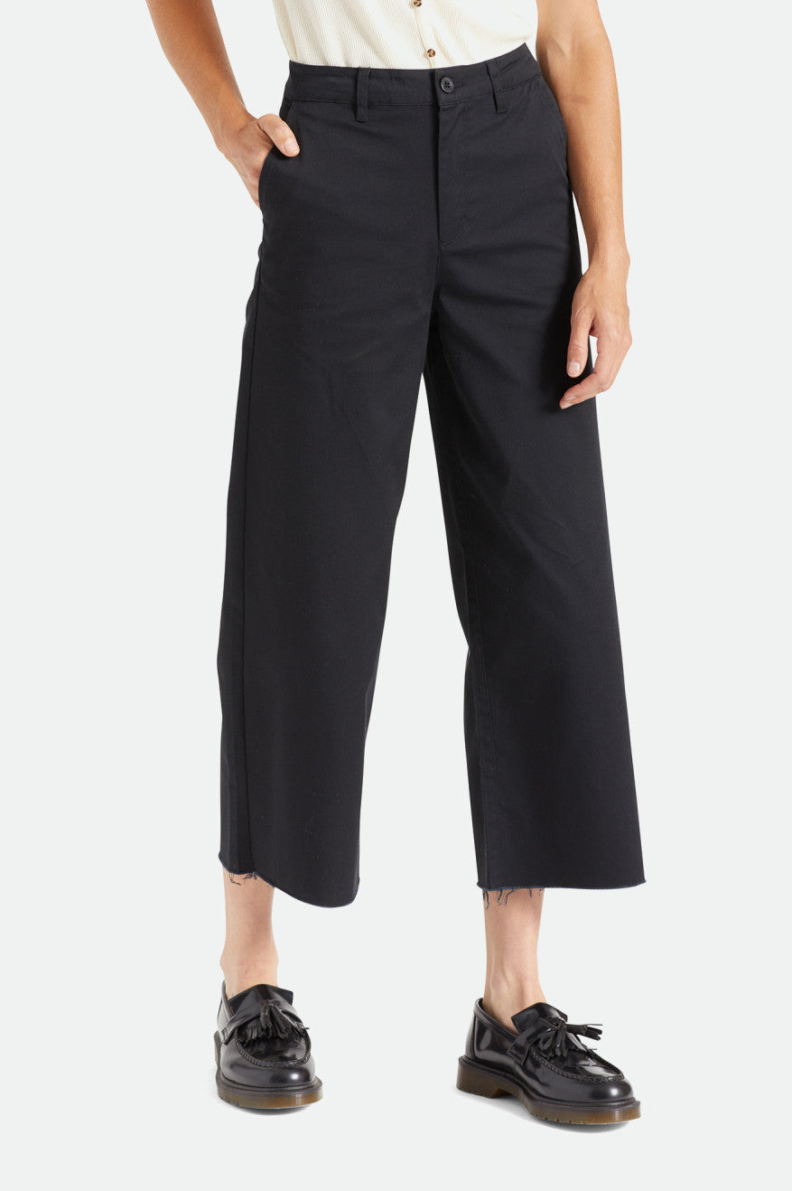 Pantalones Brixton Victory Anchos Leg Mujer Negros | TPKUZS830