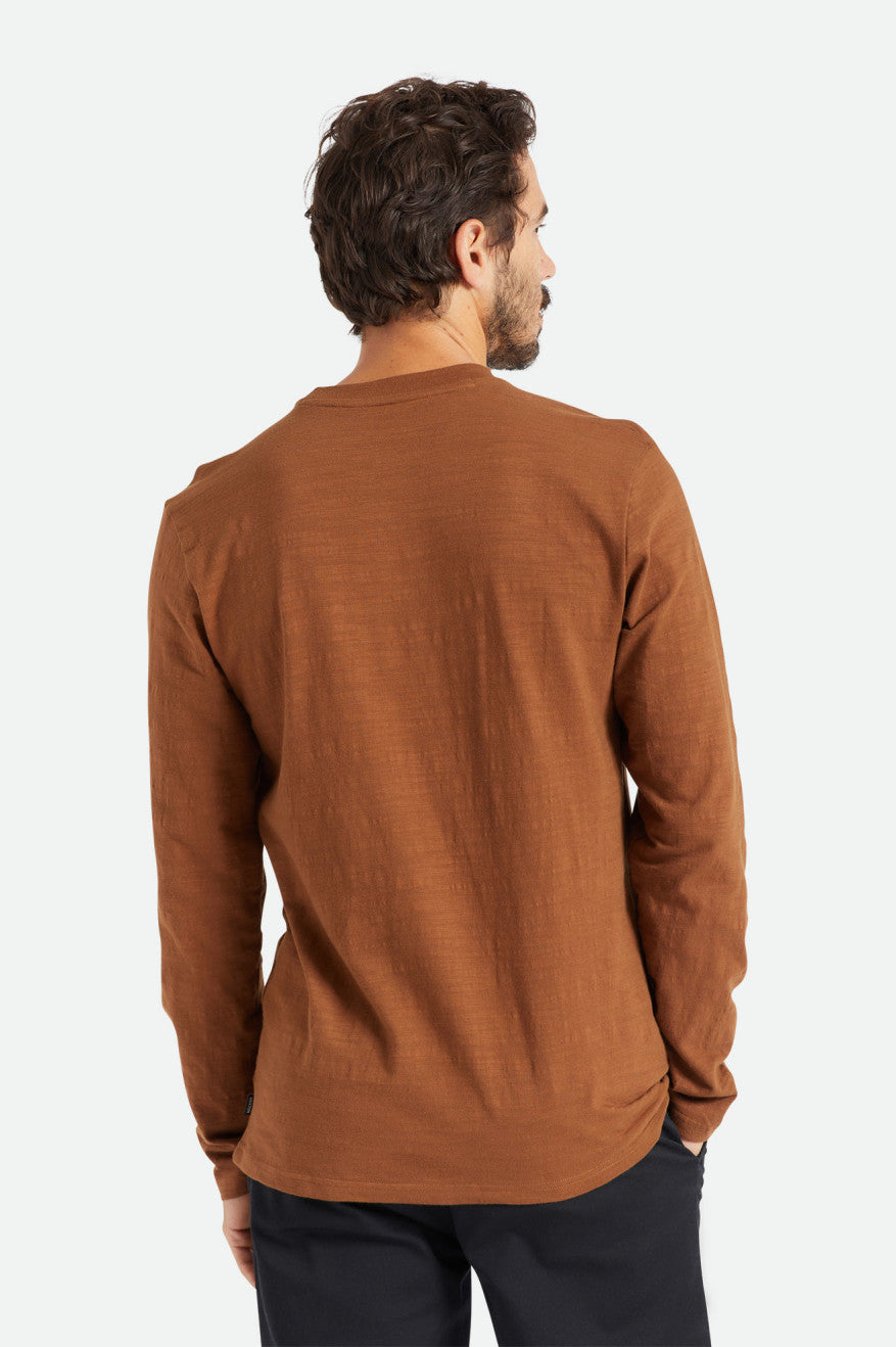 Prendas De Punto Brixton Basic Slub L/S Pocket Hombre Marrom | LQHWEG523