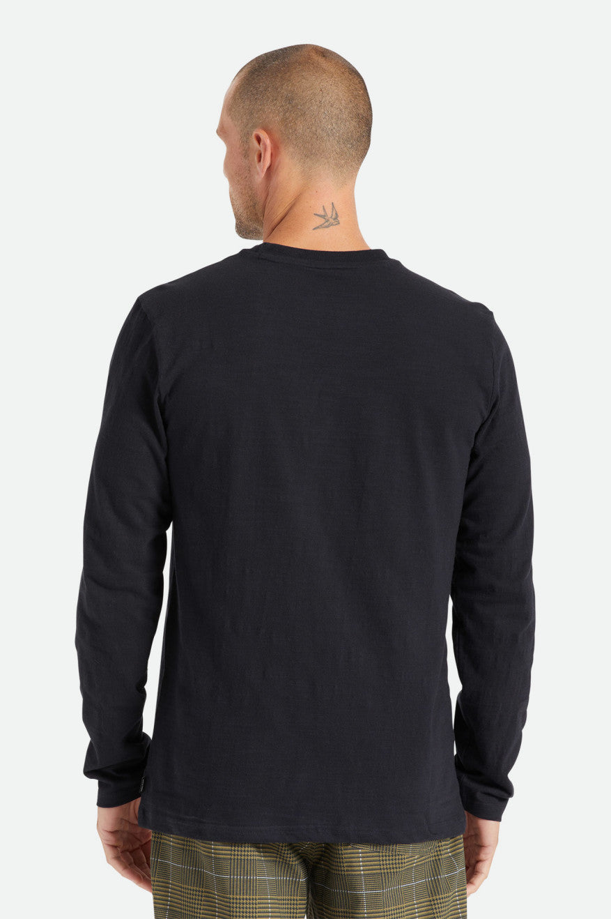 Prendas De Punto Brixton Basic Slub L/S Pocket Hombre Negros | TVLQOR508