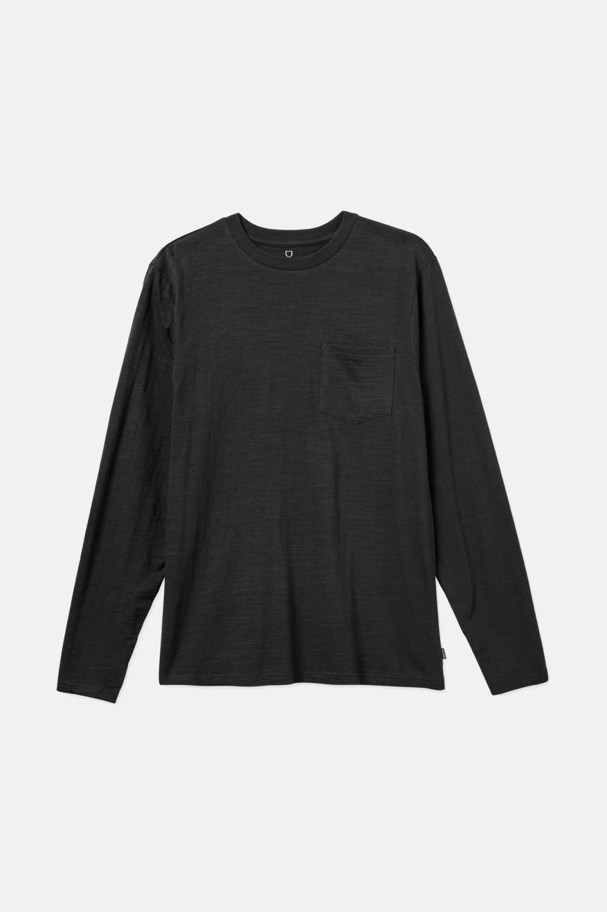 Prendas De Punto Brixton Basic Slub L/S Pocket Hombre Negros | TVLQOR508