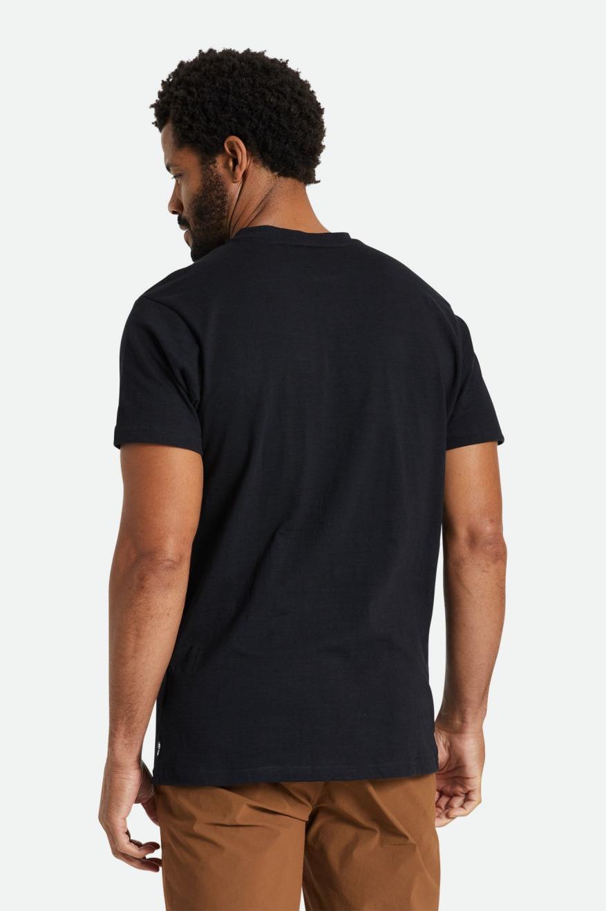 Prendas De Punto Brixton Basic Slub S/S Henley Hombre Negros | LXBYKE384