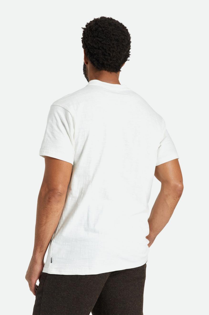 Prendas De Punto Brixton Basic Slub S/S Henley Hombre Blancos | YZIBUV786