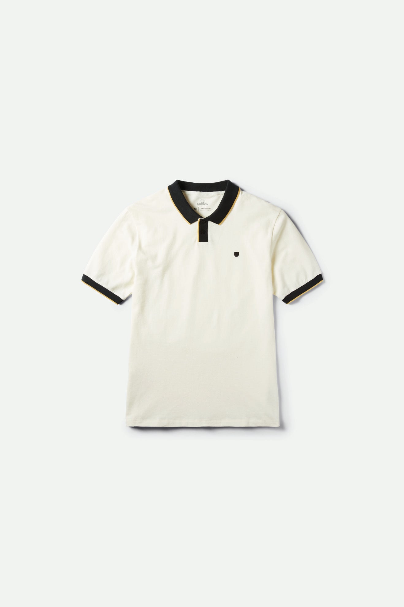 Prendas De Punto Brixton Proper S/S Polo Hombre Blancos Negros | KUDJGM094