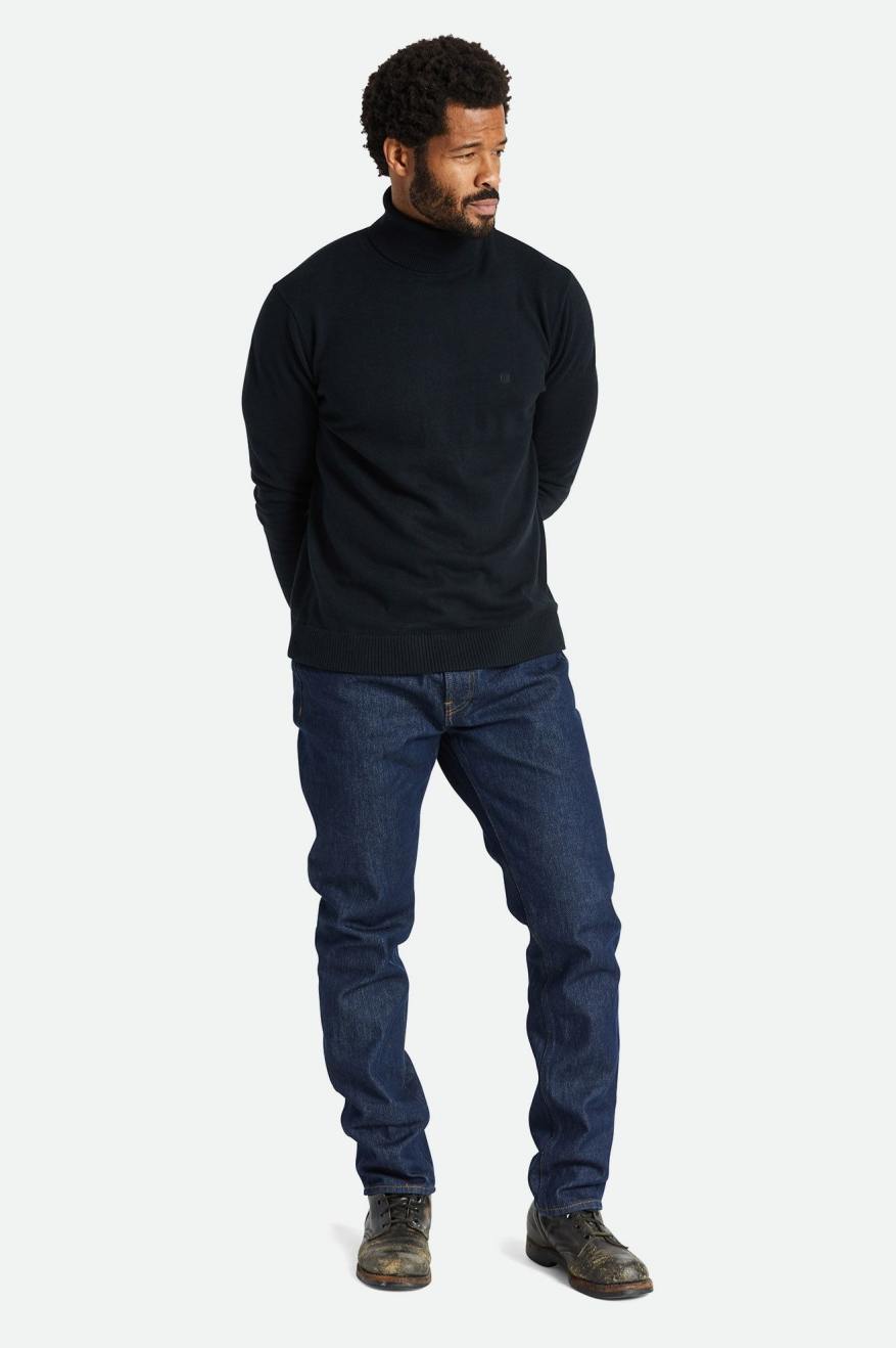 Prendas De Punto Brixton Reserve Cashmere L/S Turtleneck Hombre Negros | GQXCVK709