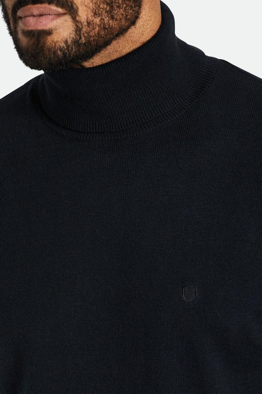 Prendas De Punto Brixton Reserve Cashmere L/S Turtleneck Hombre Negros | GQXCVK709