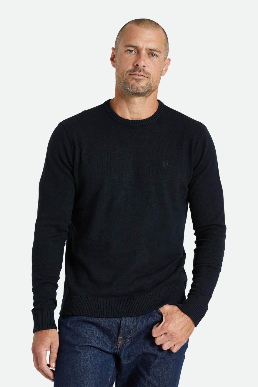 Prendas De Punto Brixton Reserve Cashmere Sueter Hombre Negros | REGJZI120