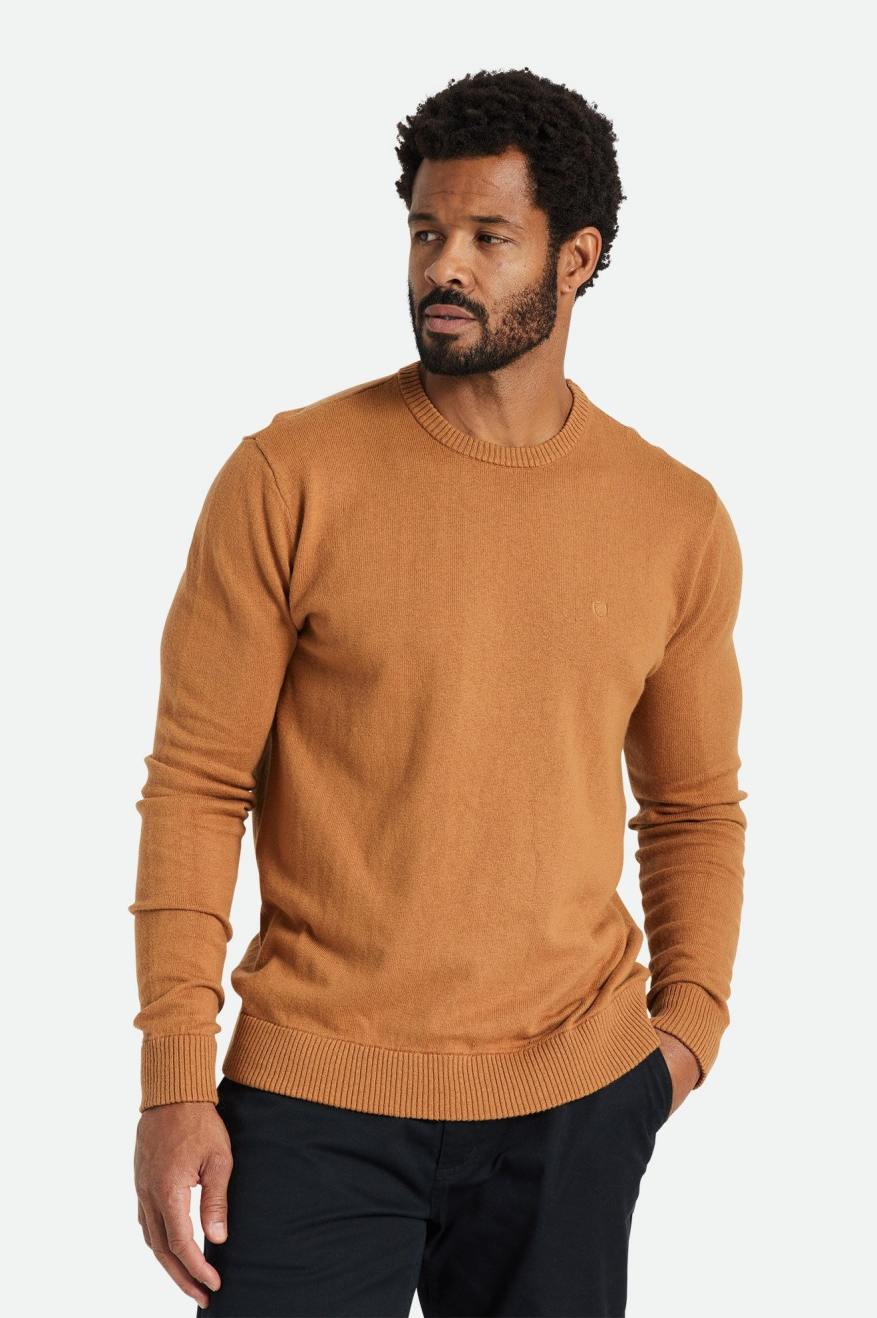 Prendas De Punto Brixton Reserve Cashmere Sueter Hombre Marrom | TFJKUE379