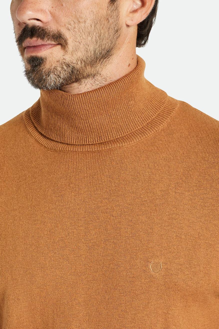 Prendas De Punto Brixton Reserve Cashmere L/S Turtleneck Hombre Marrom | ZDJILO573