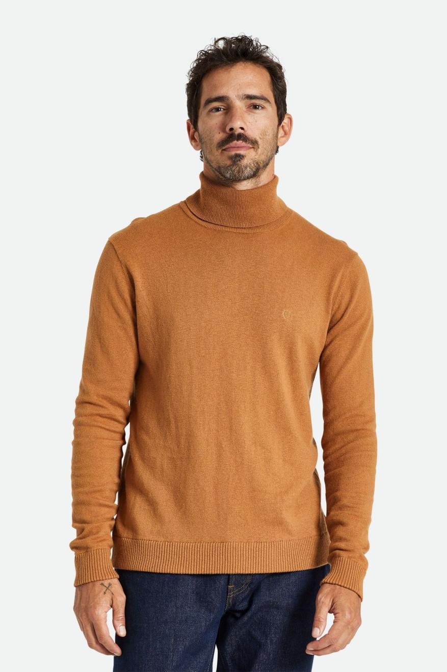 Prendas De Punto Brixton Reserve Cashmere L/S Turtleneck Hombre Marrom | ZDJILO573