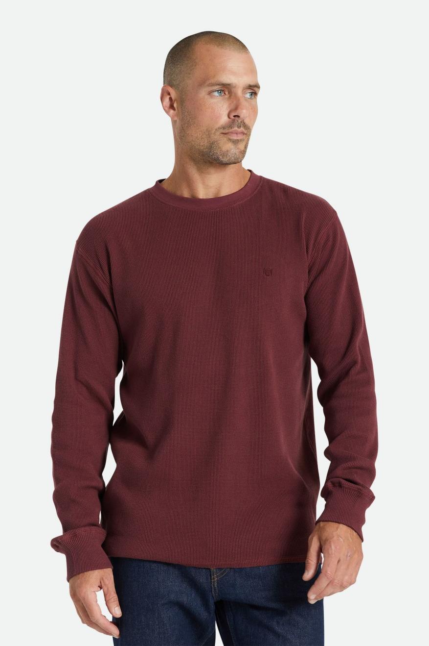 Prendas De Punto Brixton Reserve Thermal L/S Hombre Rojos | QTSAKZ829