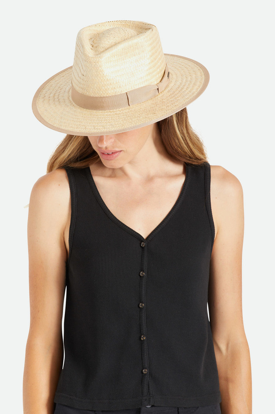 Sombreros Brixton Jo Corta Brim Palmilla Mujer Beige | NTEJLD917