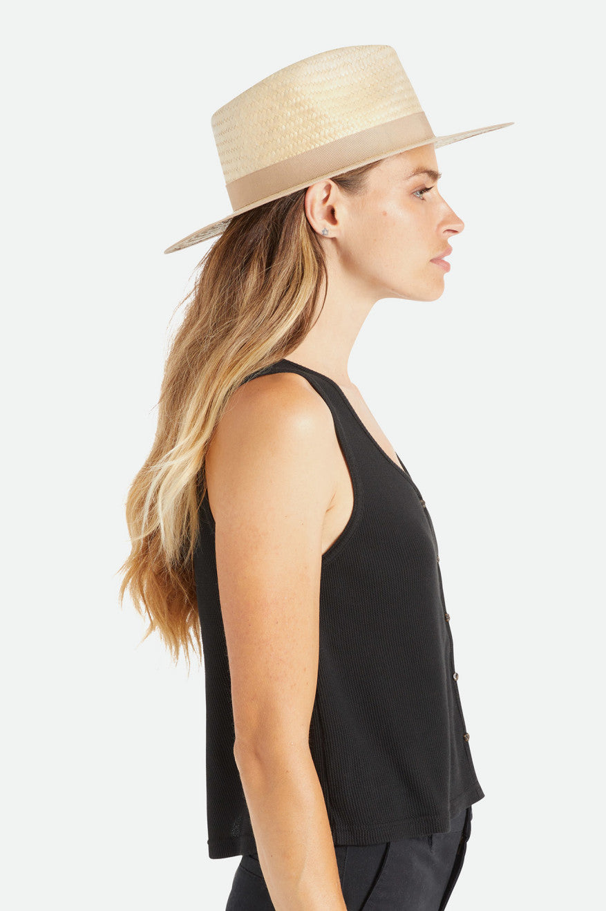 Sombreros Brixton Jo Corta Brim Palmilla Mujer Beige | NTEJLD917