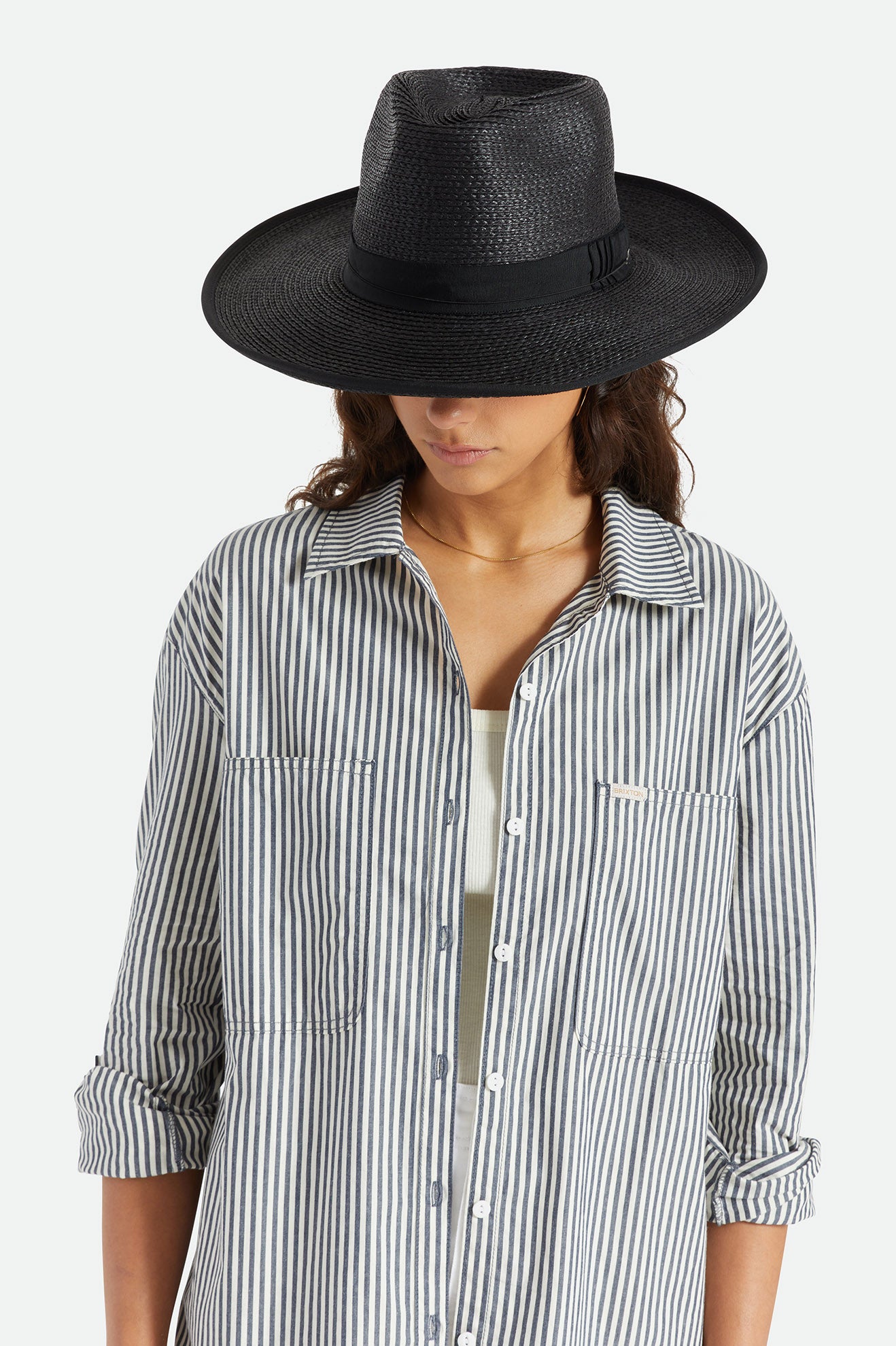 Sombreros Brixton Reno Straw Hat Mujer Negros | KHBRQZ015