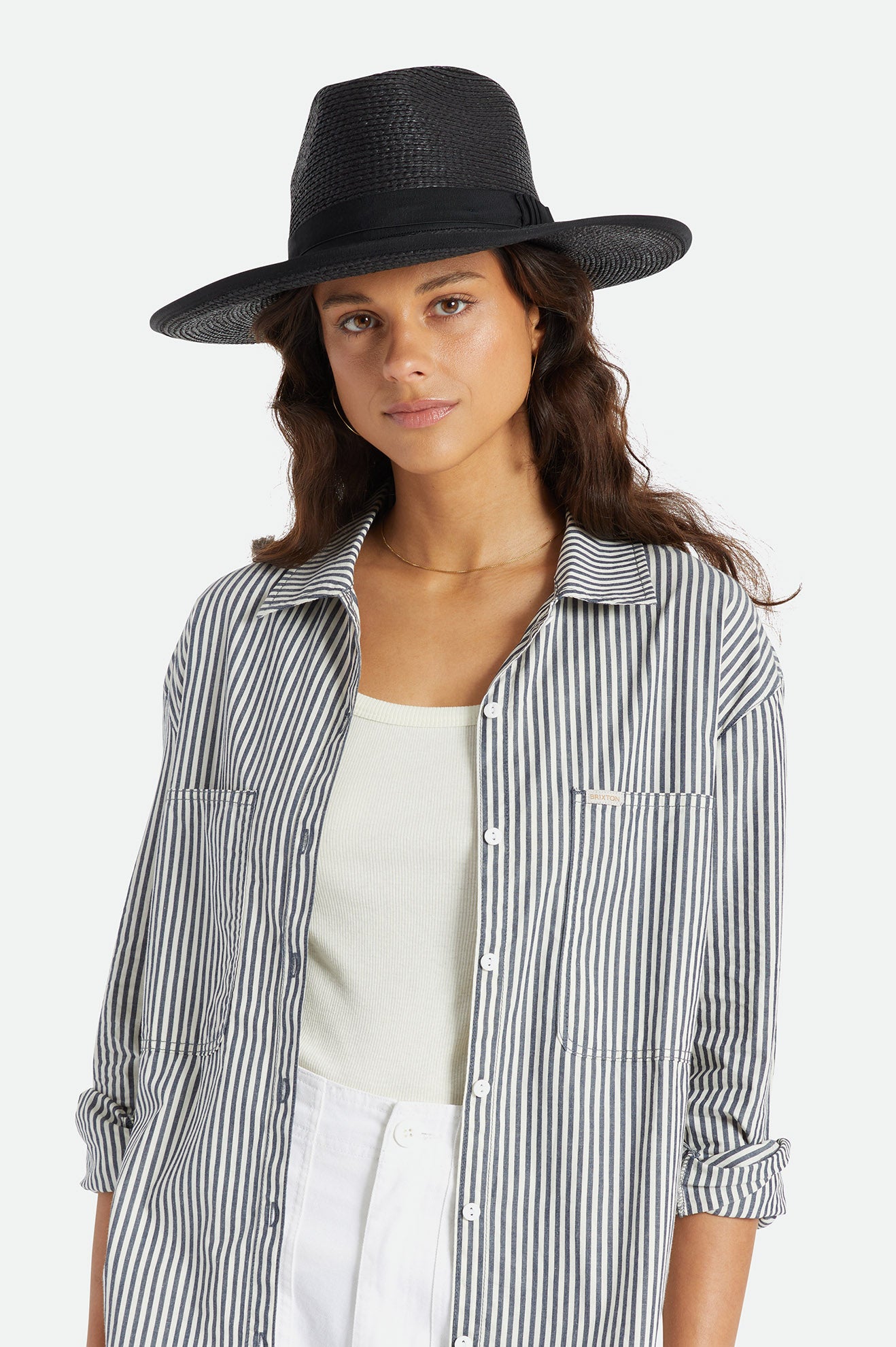 Sombreros Brixton Reno Straw Hat Mujer Negros | KHBRQZ015