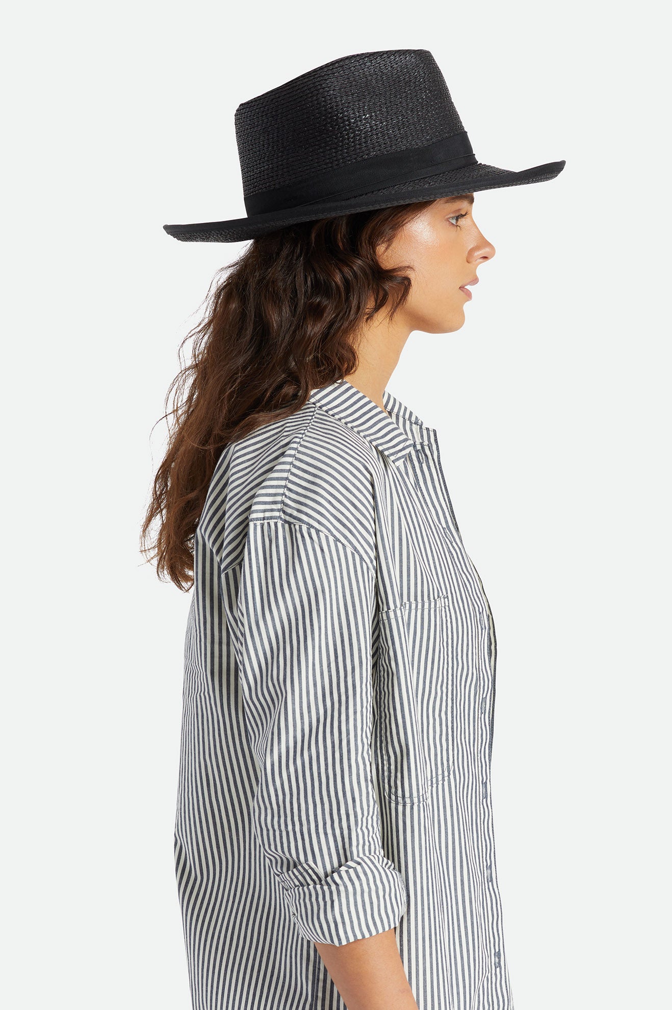 Sombreros Brixton Reno Straw Hat Mujer Negros | KHBRQZ015