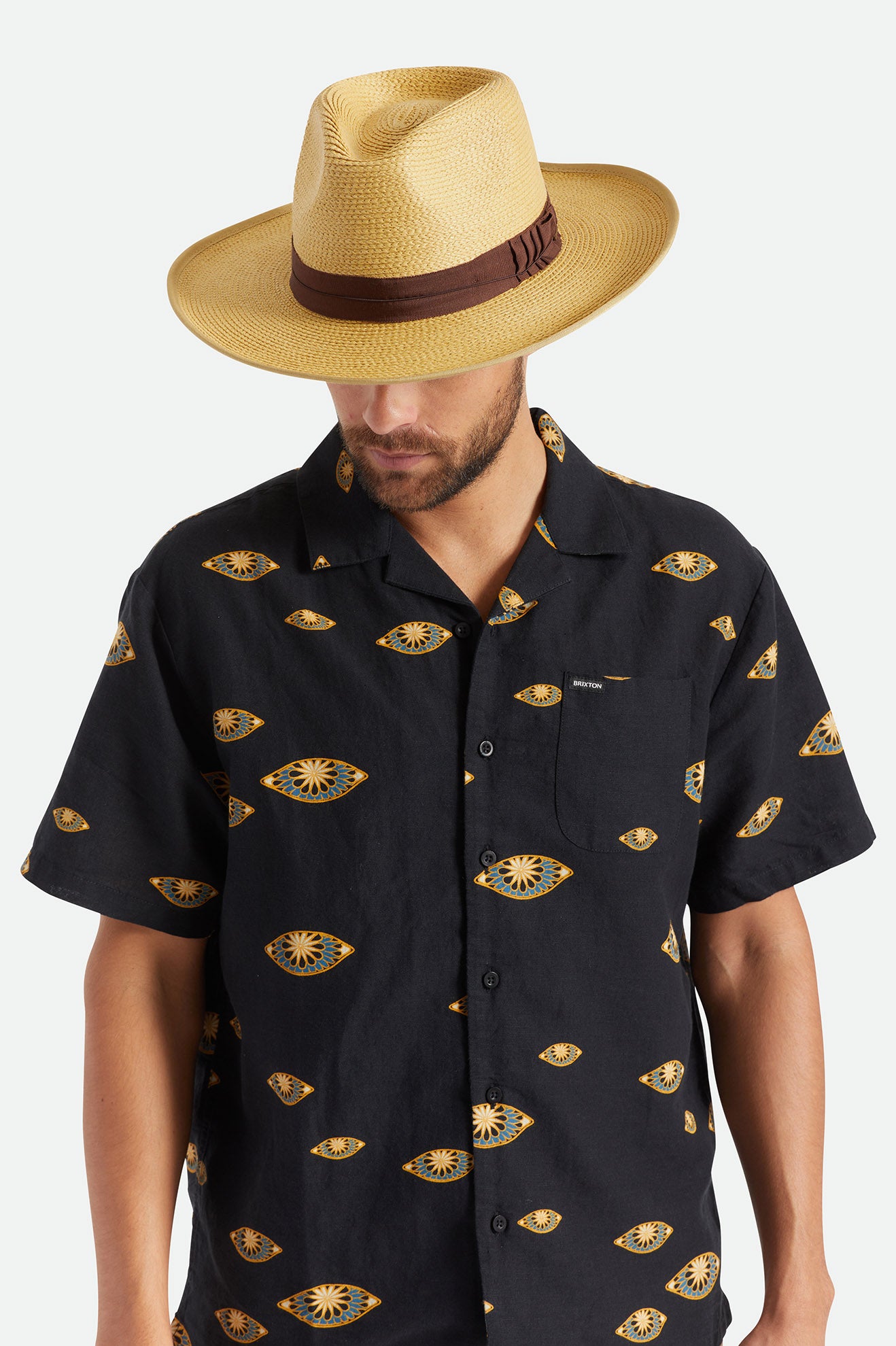 Sombreros Brixton Reno Straw Hombre Marrom | LBRUKP324