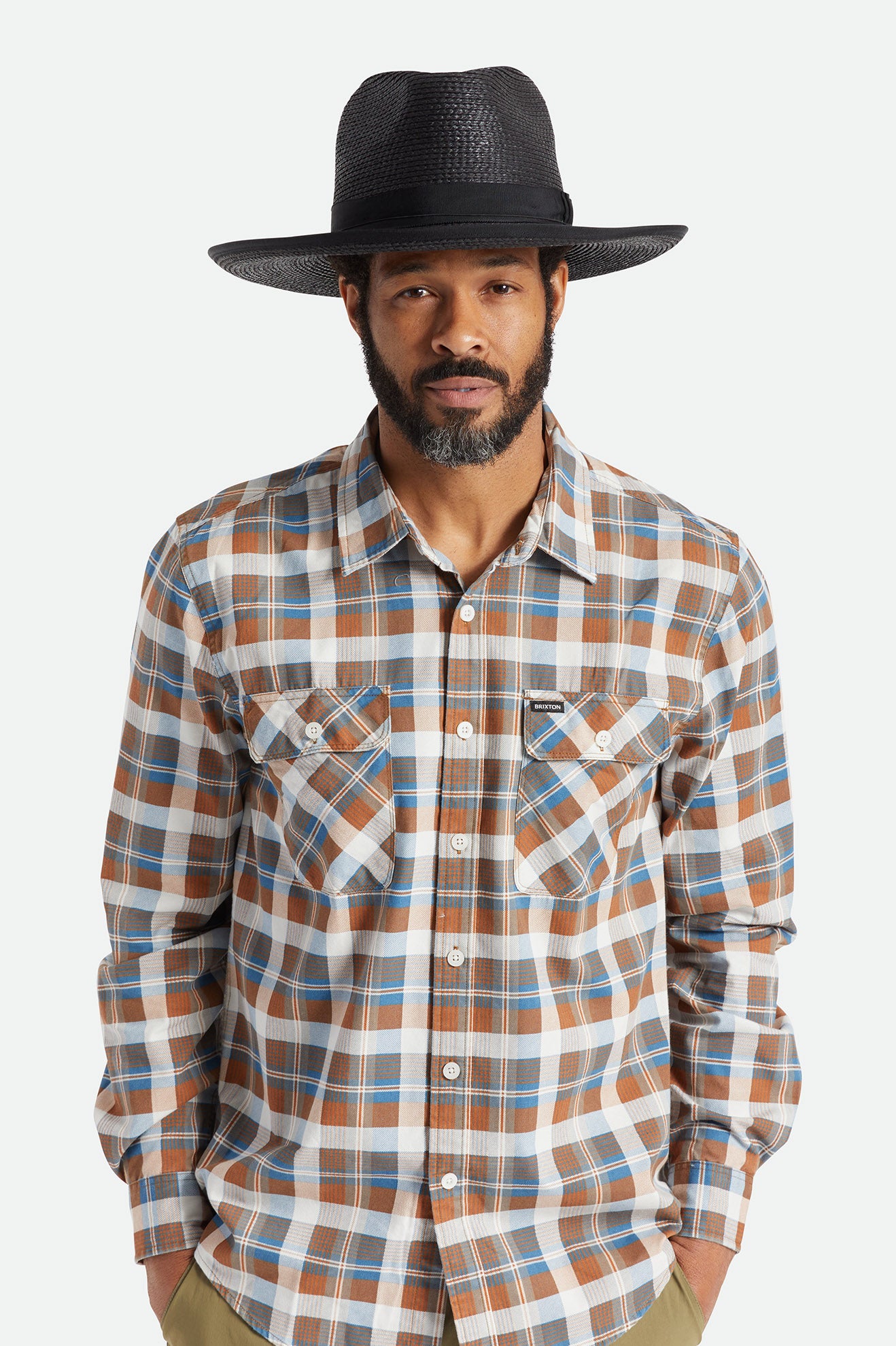 Sombreros Brixton Reno Straw Hombre Negros | FRMALE739