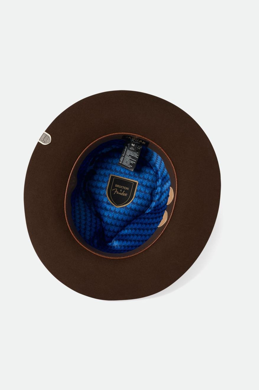 Sombreros De Fieltro Brixton Fender Jaguar Reverb Fedora Mujer Marrom | OTHVQN437