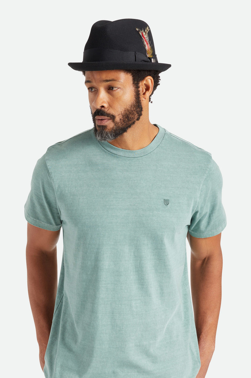 Sombreros De Fieltro Brixton Gain Hombre Negros | NHTVSX365