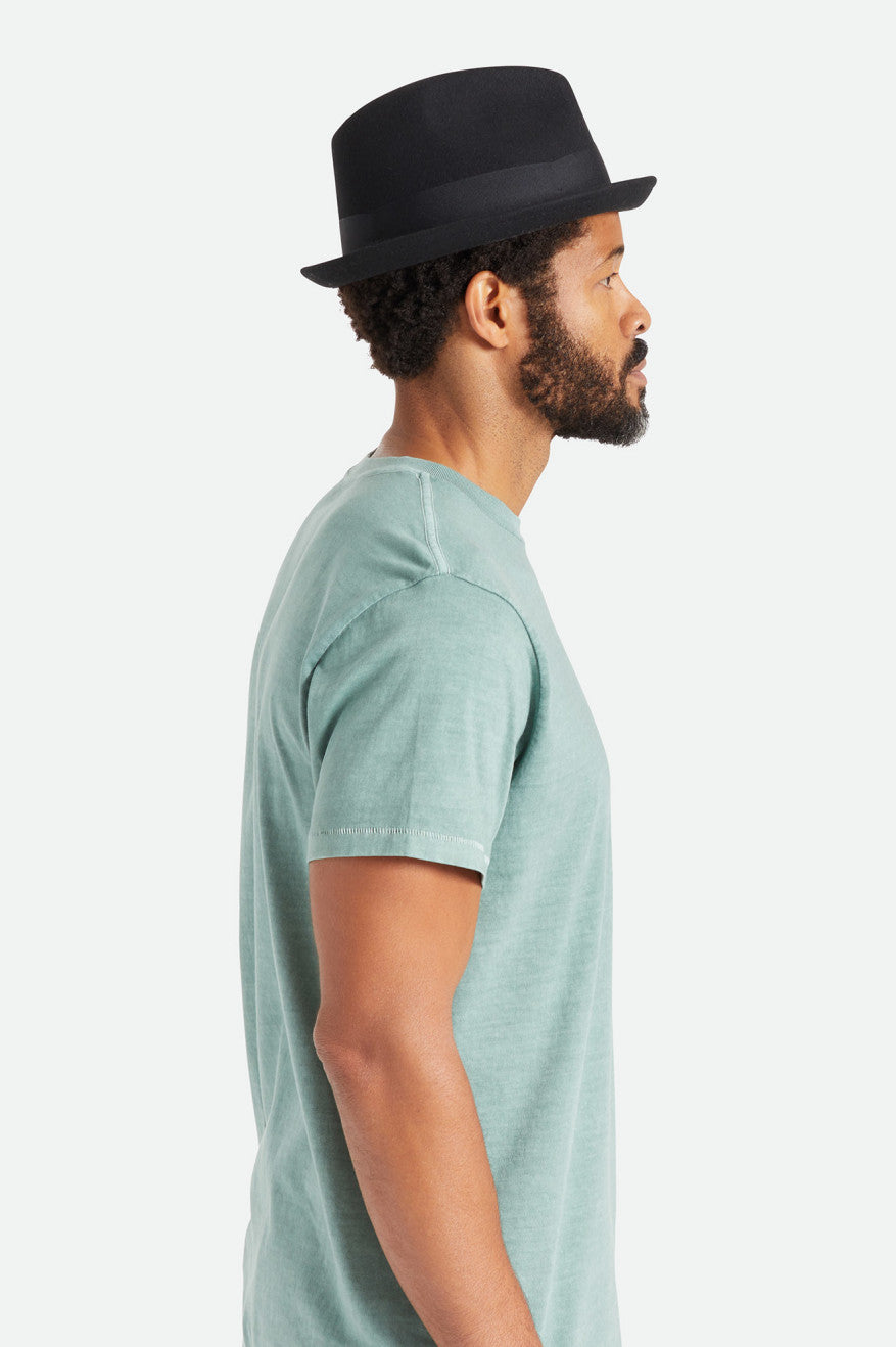 Sombreros De Fieltro Brixton Gain Hombre Negros | NHTVSX365