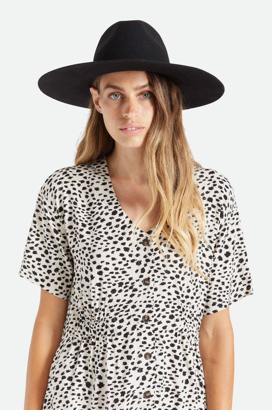 Sombreros De Fieltro Brixton Leigh Felt Fedora Mujer Negros | LZCYXP710