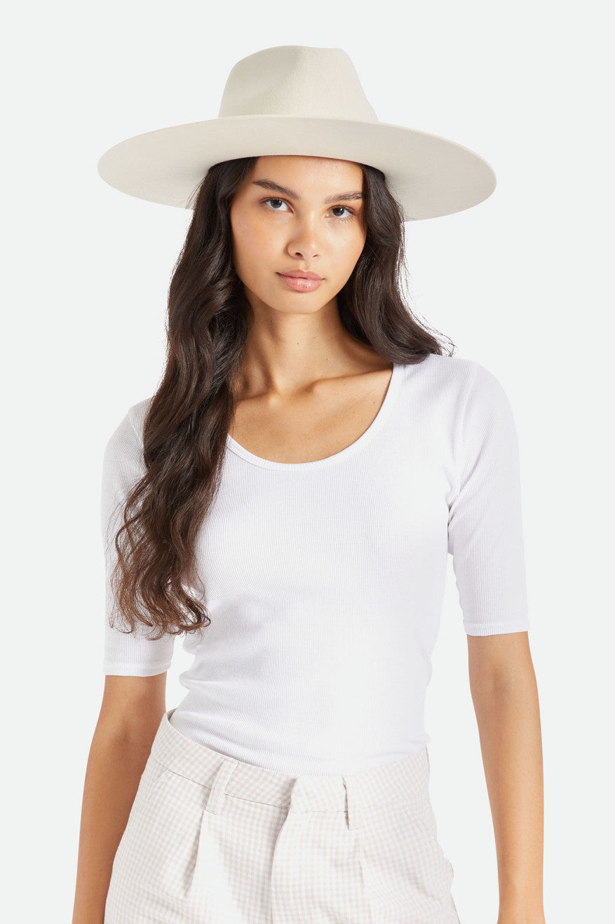 Sombreros De Fieltro Brixton Leigh Felt Fedora Mujer Blancos | ZHRLGC507