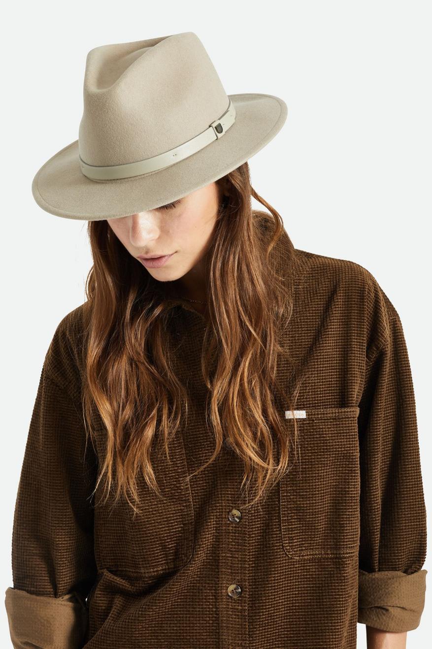 Sombreros De Fieltro Brixton Messer Fedora Mujer Verdes Claro | SRVXBE385