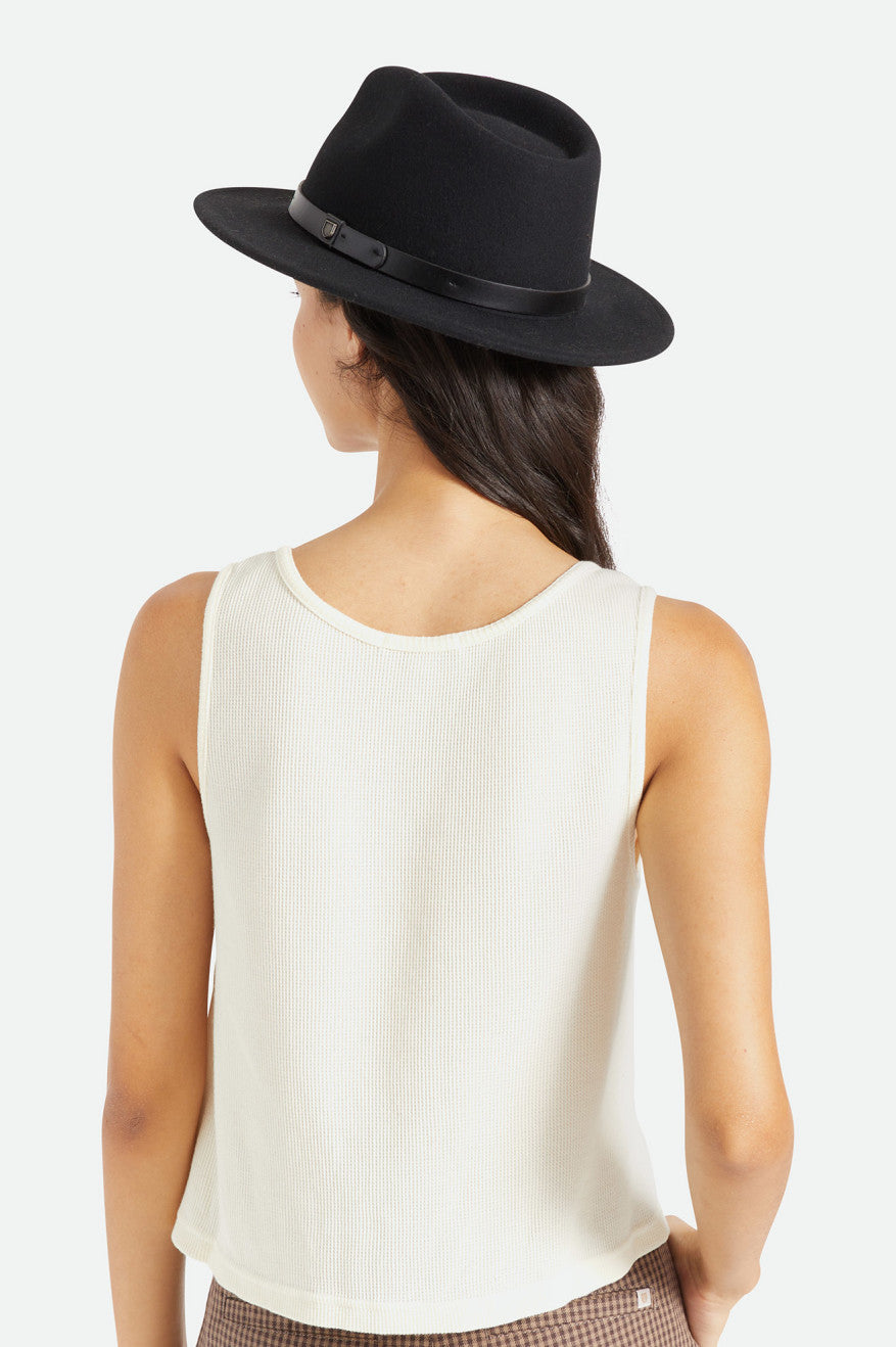 Sombreros De Fieltro Brixton Messer Fedora Mujer Negros | YZNQHS801