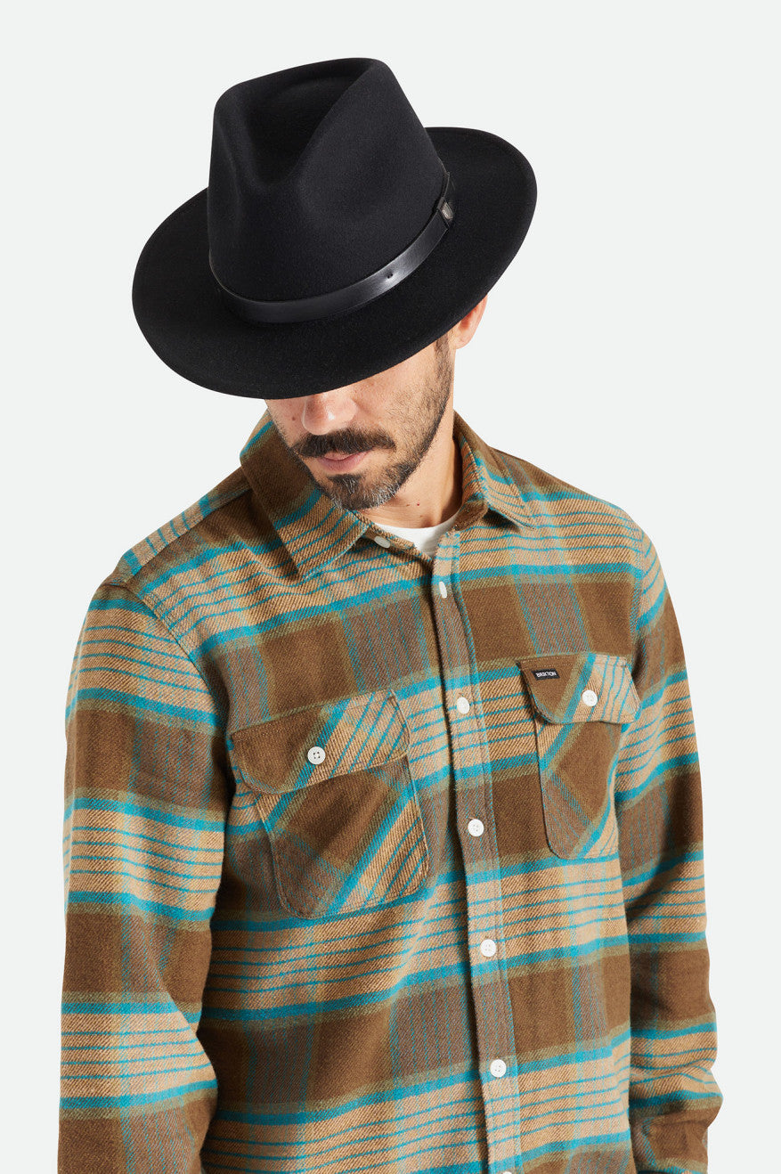 Sombreros De Fieltro Brixton Messer Fedora Mujer Negros | YZNQHS801