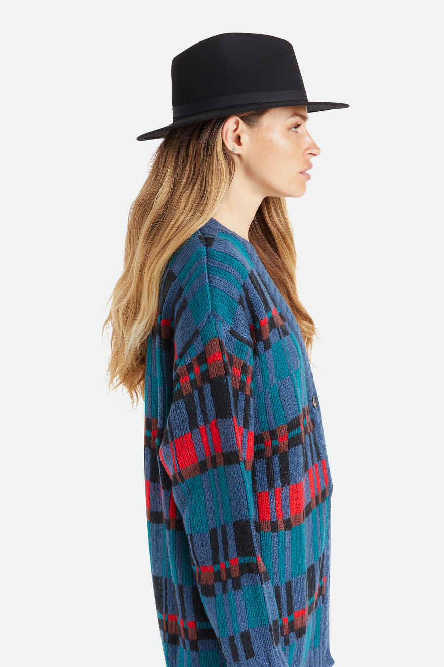 Sombreros De Fieltro Brixton Messer Packable Fedora Mujer Negros | OUYHCJ043