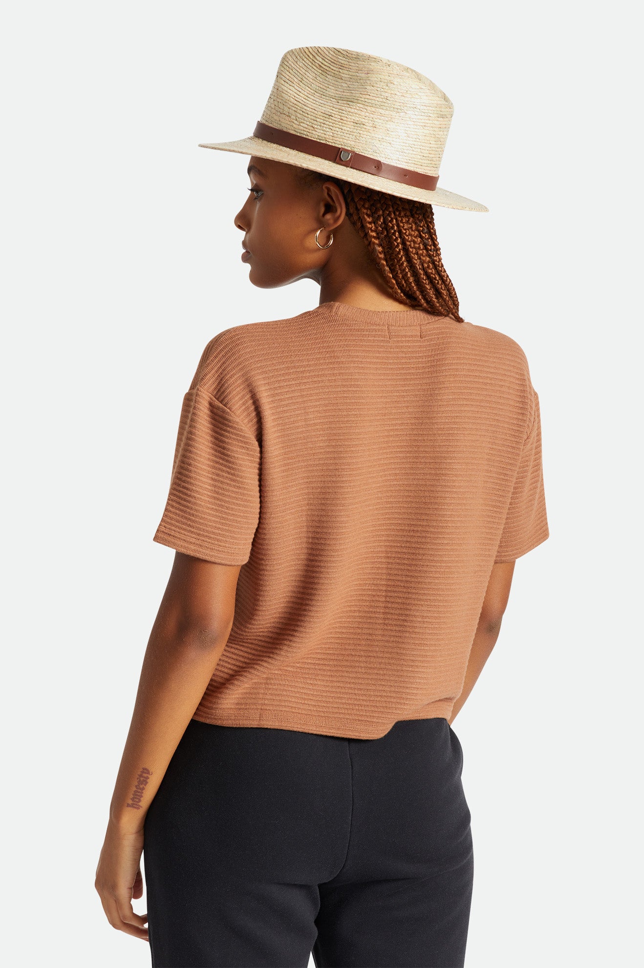 Sombreros De Fieltro Brixton Messer Straw Fedora Mujer Beige | QFOUYK724