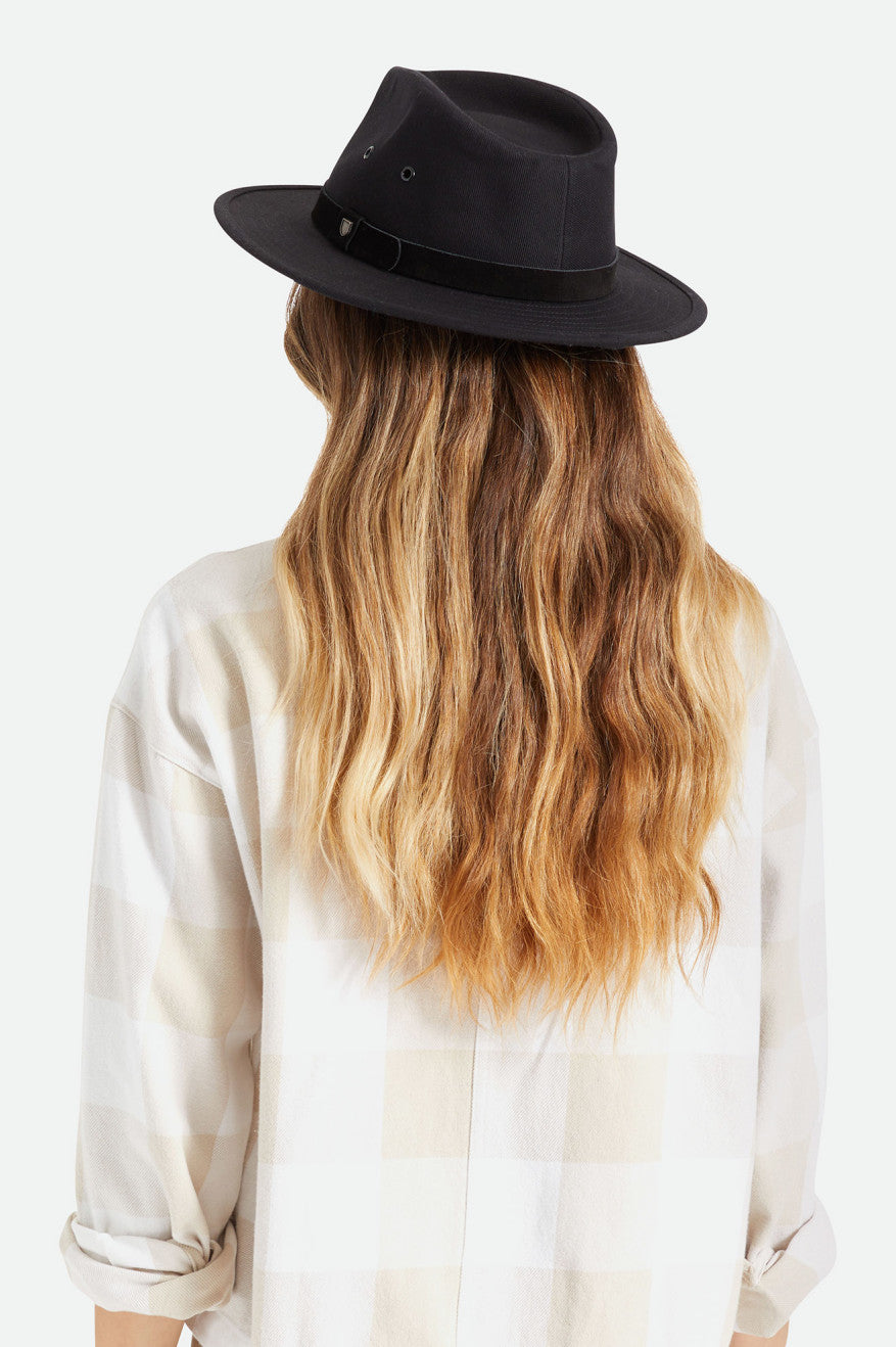 Sombreros De Fieltro Brixton Messer Utility Adventure Fedora Mujer Negros | AVUMCS918