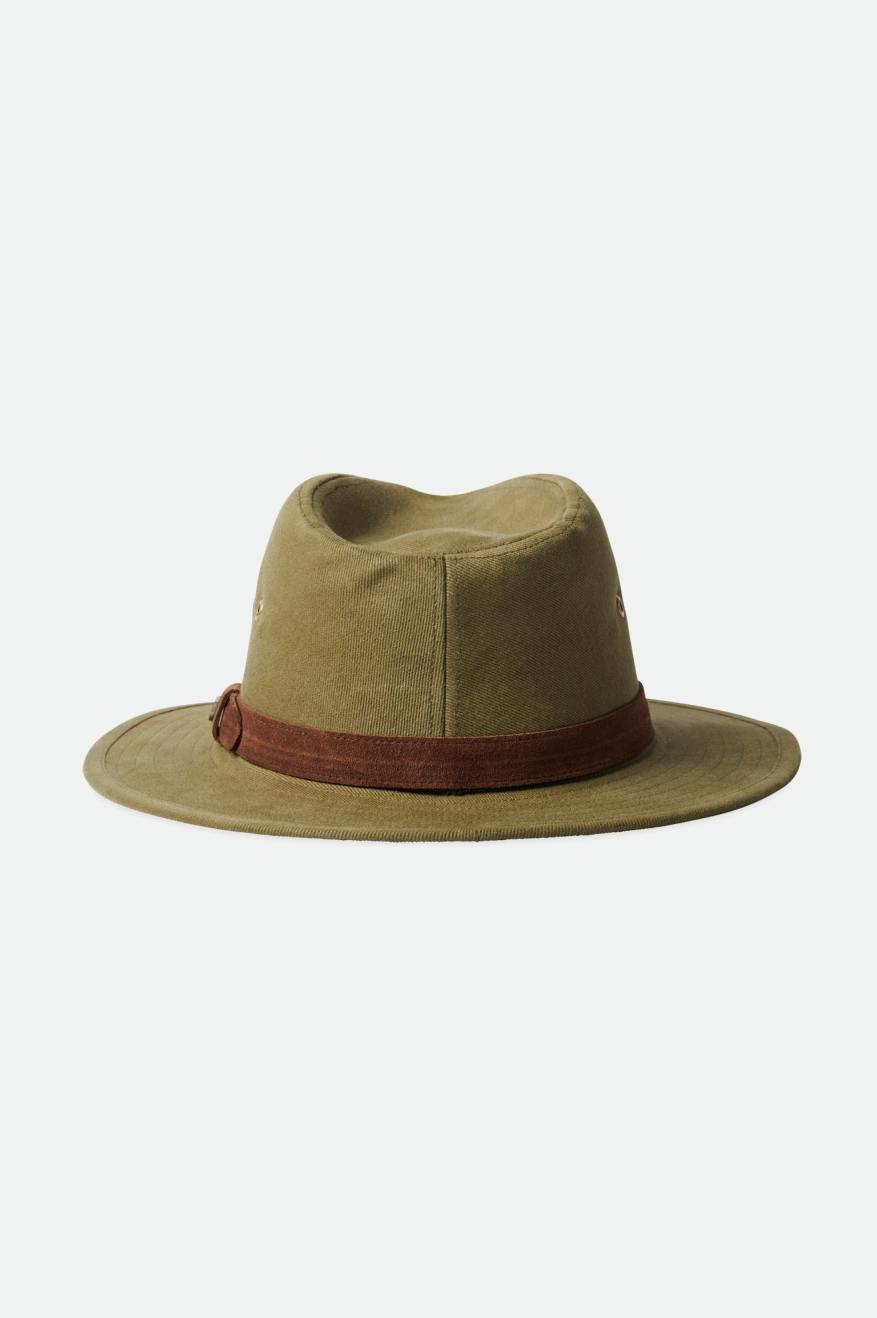 Sombreros De Fieltro Brixton Messer Utility Adventure Fedora Mujer Verde Oliva | ERDNQV128