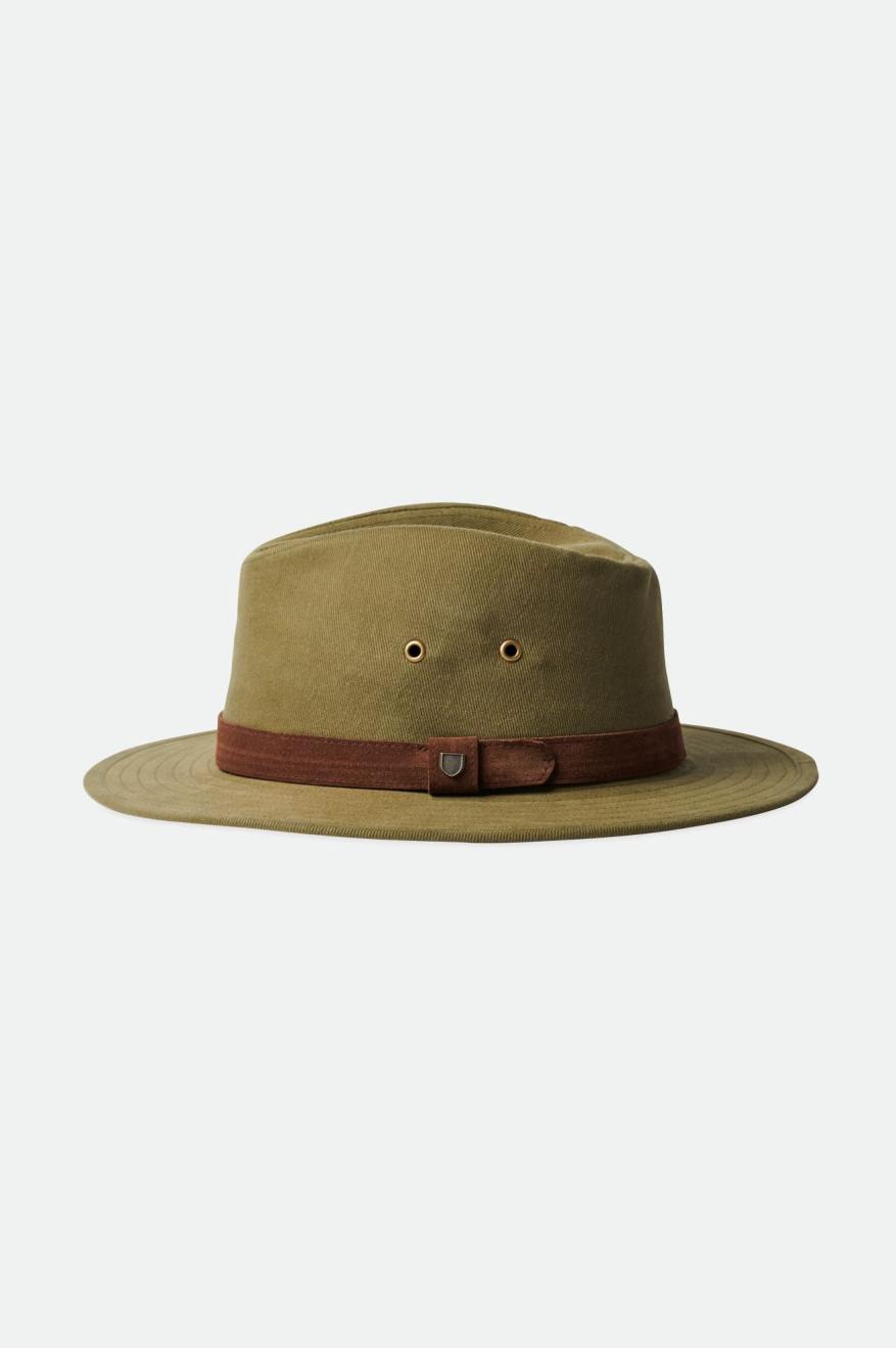 Sombreros De Fieltro Brixton Messer Utility Adventure Fedora Mujer Verde Oliva | ERDNQV128