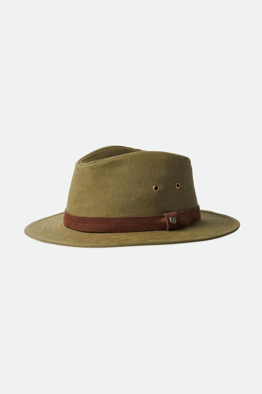 Sombreros De Fieltro Brixton Messer Utility Adventure Fedora Mujer Verde Oliva | ERDNQV128