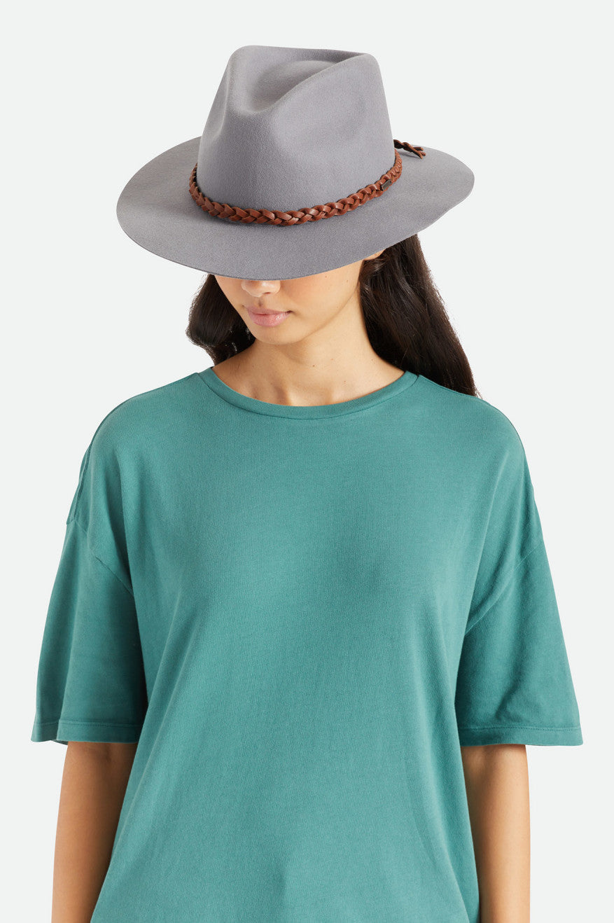 Sombreros De Fieltro Brixton Messer Western Fedora Mujer Grises | UWKDPH725